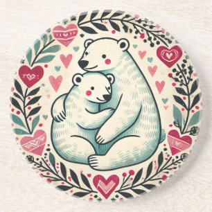 Eisbären Valentinstag-Bär Getränkeuntersetzer