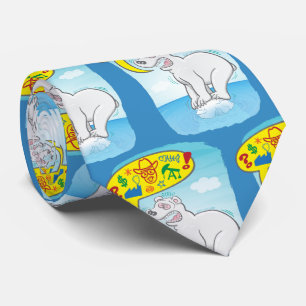 Eisbärenbärchen Sprichwort auf winzigen Eis stehen Krawatte