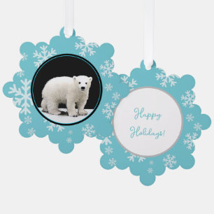 Eisbärenjungen-Malerei - Originale Tierkunst Ornament Karte