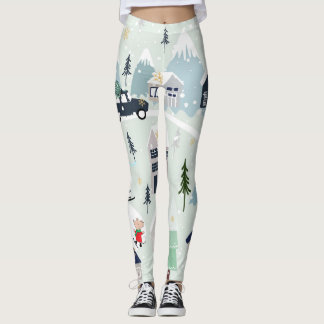 Eisbärenlandschaft, Weihnachtsgebirge. Leggings