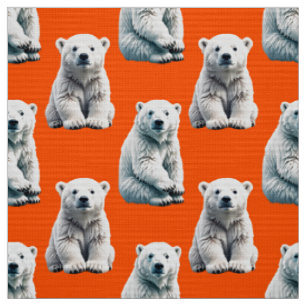 Eisbärenmusterdesign auf Orange Stoff