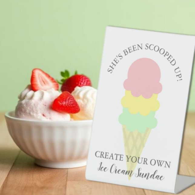 Eisbecher-Bar Brautparty Sockelschild (Von Creator hochgeladen)