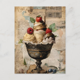 Eisbecher-Collage Postkarte