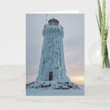 Eisbedeckter Leuchtturm