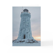 Eisbedeckter Leuchtturm