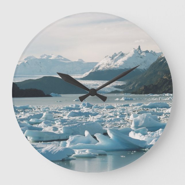 Eisberge Große Wanduhr (Vorderseite)
