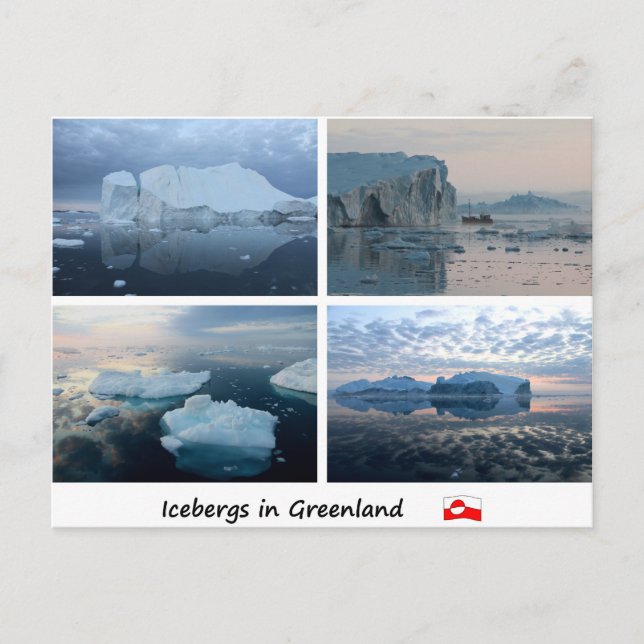 Eisberge in Grönland Postkarte (Vorderseite)