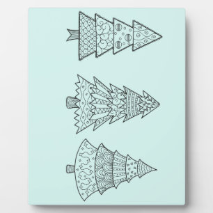 Eisblau pastellfarbene elegante Christbäume Fotoplatte