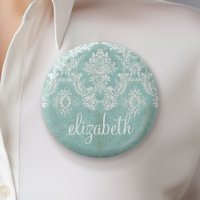 Eisblau Vintager Damast Muster mit grungy Finish