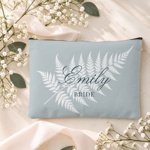 Eisblau Weiße Farn Elegante Kleine Hochzeitsaccess Zubehörtasche