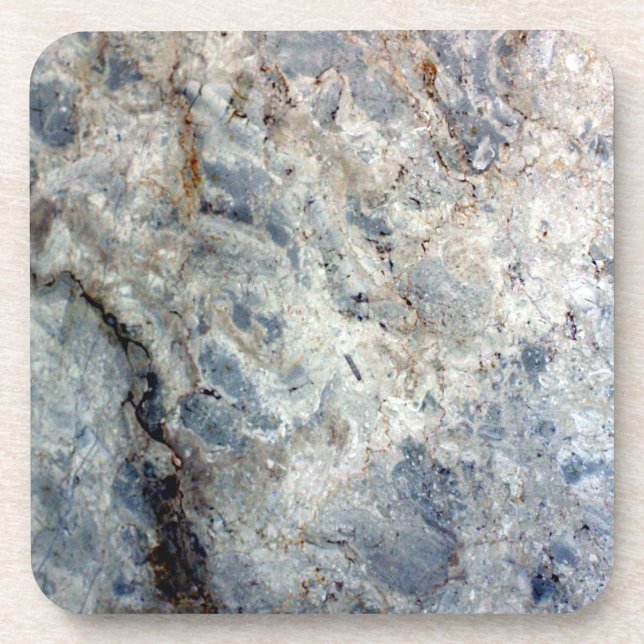 Eisblau, weißer Marmorstein Getränkeuntersetzer (Vorderseite)