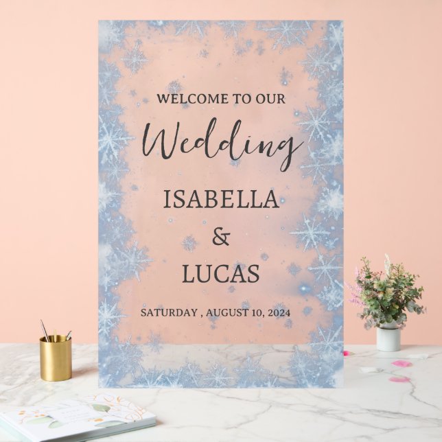 Eisblau Winter Weihnachten Akronylic Hochzeitszeic Acrylschild (Hochzeit)