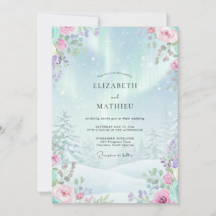 Eisblaue Ätherische Winterhochzeit Einladung