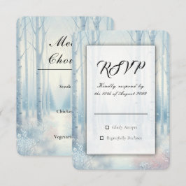 Eisblaue Birkenwald-Hochzeit RSVP Karte