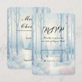 Eisblaue Birkenwald-Hochzeit RSVP Karte