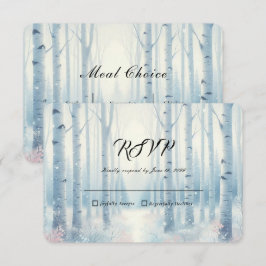 Eisblaue Birkenwald-Hochzeit RSVP Karte