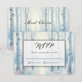Eisblaue Birkenwald-Hochzeit RSVP Karte