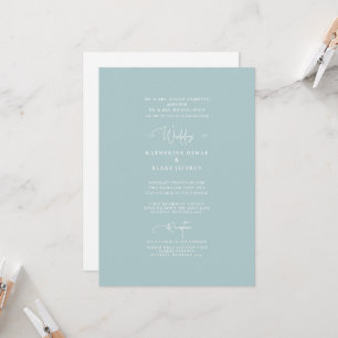 Eisblaue formelle kirchliche Hochzeitseinladung Einladung
