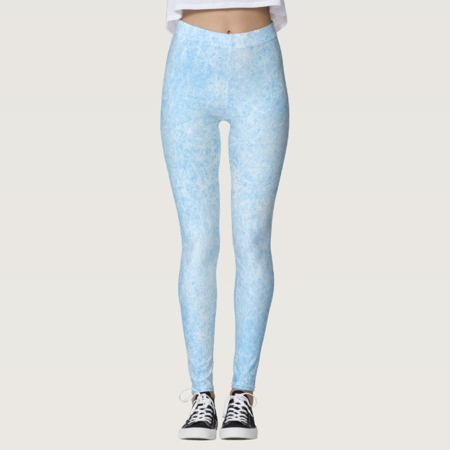 Eisblaue Frosttextur-Muster Leggings (Vorderseite)