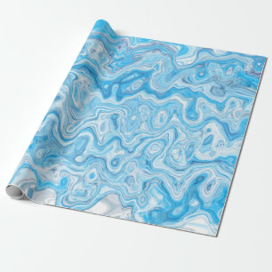 Eisblaue Gletscherblaue Marmortextur Abstrakte Flü Geschenkpapier