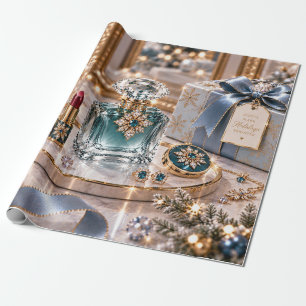 Eisblaue Luxus-Weihnachts-Schönheit Geschenkpapier