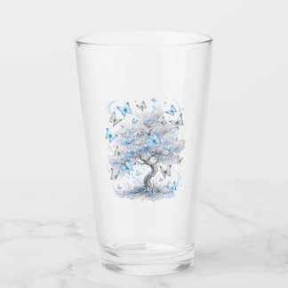 Eisblaue Schmetterlingsbaum-Glas-Saft-Tasse Glas