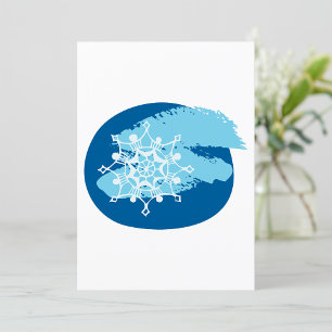 Eisblaue Schneeflocke Abstrakter Winterkreis Einladung