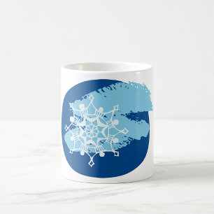 Eisblaue Schneeflocke Abstrakter Winterkreis Kaffeetasse