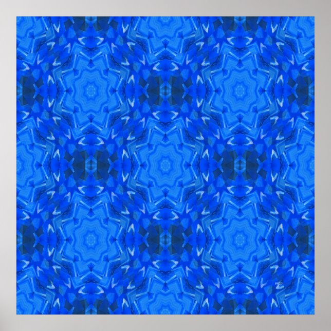 Eisblaue Schneeflocken.... Poster (Vorne)