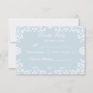 Eisblaue Talavera-Hochzeit RSVP Karte