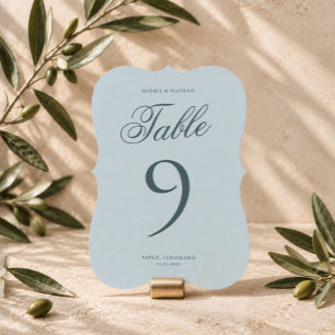 Eisblaue Winter-Die-Cut-Hochzeitstisch-Nummernkart Einladung