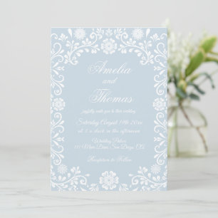 Eisblaue Winter-Talavera-Schneeflocken-Hochzeit Einladung