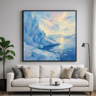 Eisblauer Gletscher - Impressionistischer Malstil Poster