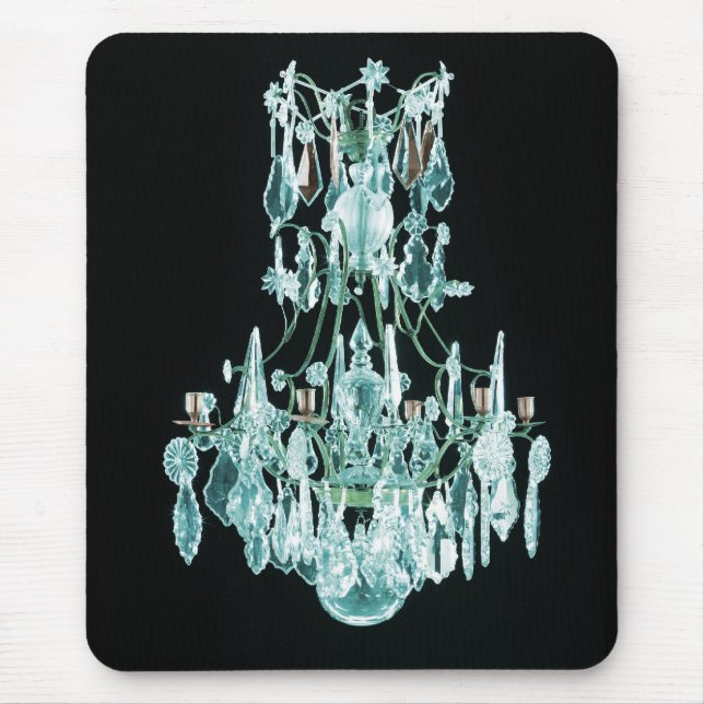 Eisblauer Kronleuchter Mousepad (Vorne)