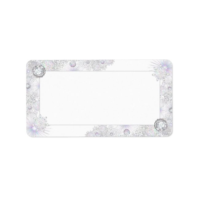 Eisblauer Schneeflocken Adressaufkleber (Vorne)