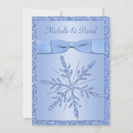 Eisblauer Schneeflocken Einladung Hochzeit