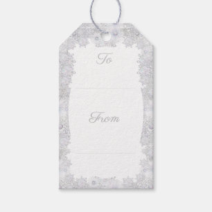 Eisblauer Schneeflocken Geschenkanhänger