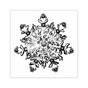 Eisblauer Schneeflocken Gummistempel