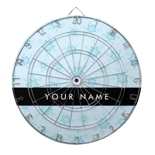 Eisblauer Schneeflocken, Ihr Name, Personalisieren Dartscheibe (vorne)