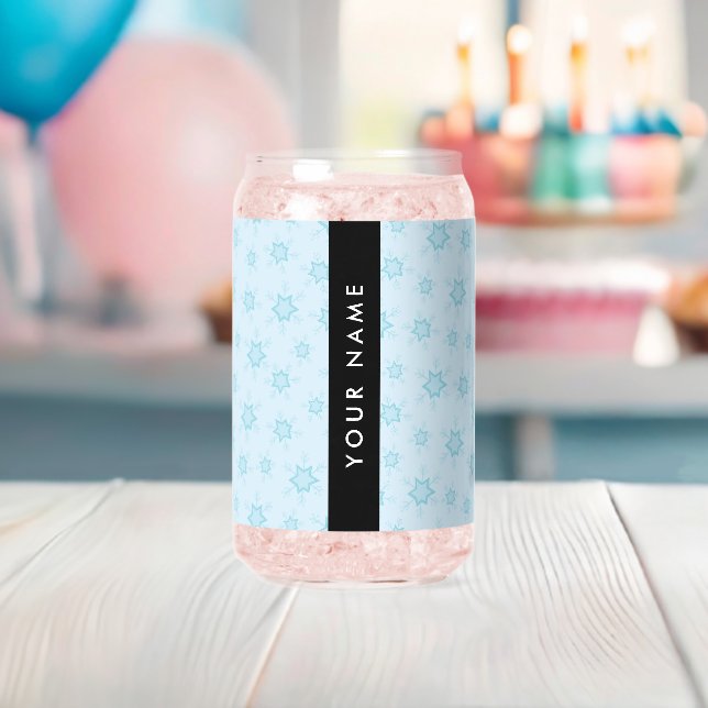 Eisblauer Schneeflocken, Ihr Name, Personalisieren Dosenglas (Insitu (Baby Party))