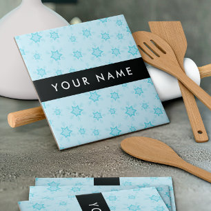 Eisblauer Schneeflocken, Ihr Name, Personalisieren Fliese