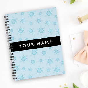 Eisblauer Schneeflocken, Ihr Name, Personalisieren Notizbuch