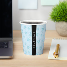 Eisblauer Schneeflocken, Ihr Name, Personalisieren Pappbecher