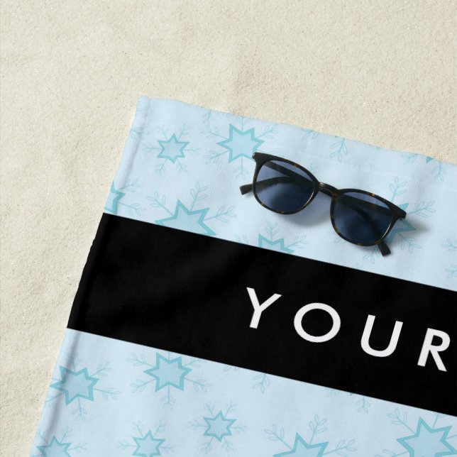 Eisblauer Schneeflocken, Ihr Name, Personalisieren Strandtuch (Beispiel)