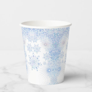Eisblauer Schneeflocken Pappbecher