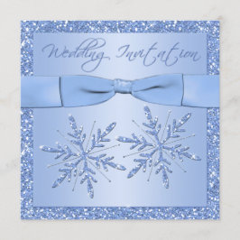 Eisblauer Schneeflocken Square Einladung Hochzeit