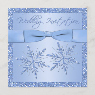 Eisblauer Schneeflocken Square Einladung Hochzeit
