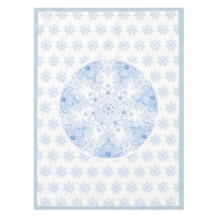 Eisblauer Schneeflocken Tischdecke