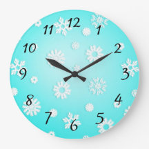 Eisblauer Schneeflockenmuster Runde Wall Uhr