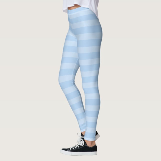 Eisblauer Streifen WeihnachtsHalloween Leggings (Links)